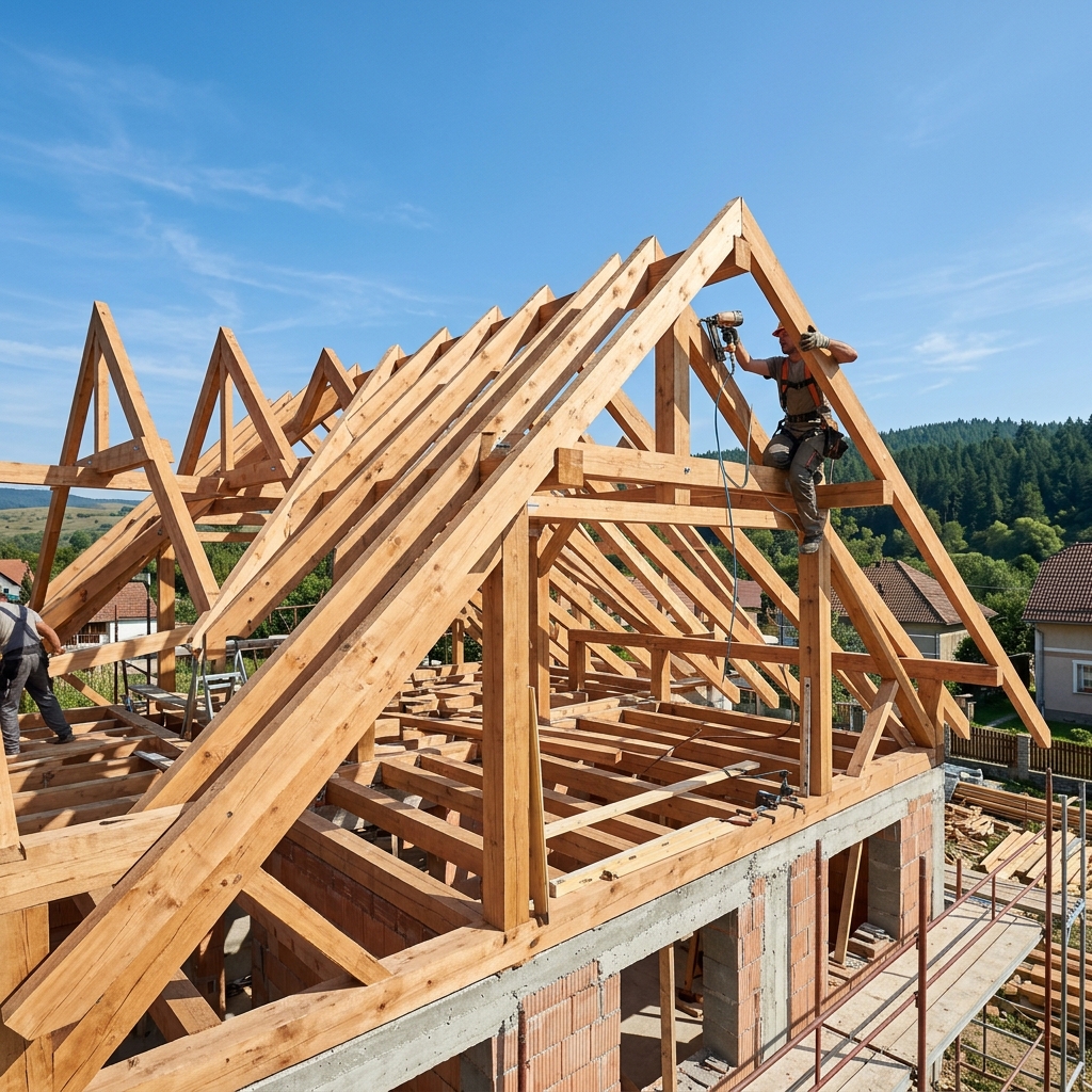 Echipa de dulgheri la constructie si montaj sarpanta acoperis